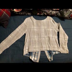 Cloth & Stone cropped button-back blouse